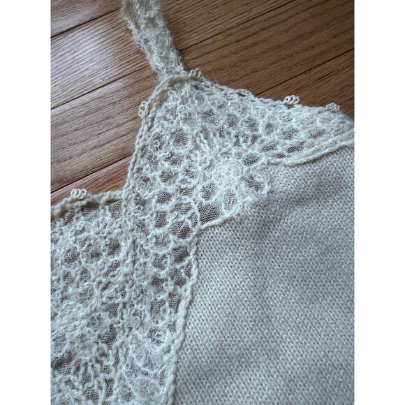 2006 Chanel Knit Cashmere Lace Cream Tank Top - Picture 5 of 15